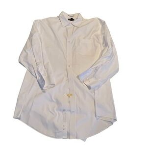 LANDS END Men's White Dress Shirt Size 19-35T, Traditional fit